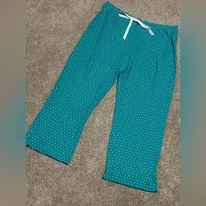 Croft & Barrow Teal Pajama Pants with White Polka Dots